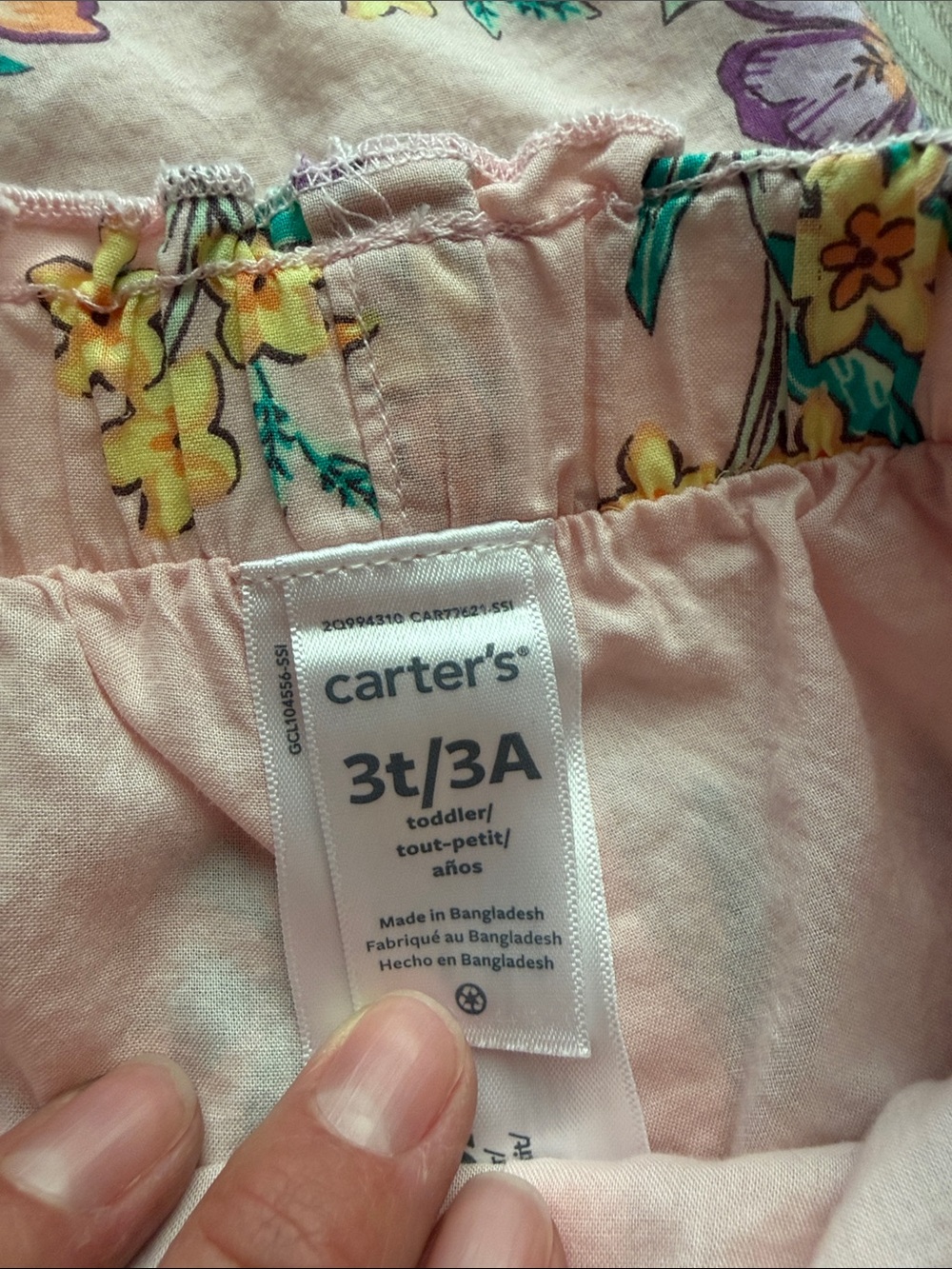 Carter’s Ruffle Sleeve Summer Two Piece Outfit- Floral/Butterflies- Girls 3T - Picture 3 of 6